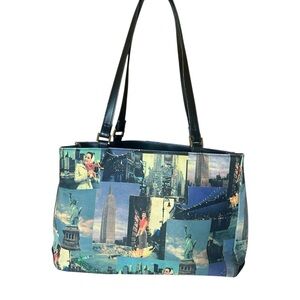Vintage Bueno Y2K New York City Collage Sequin Tote Bag